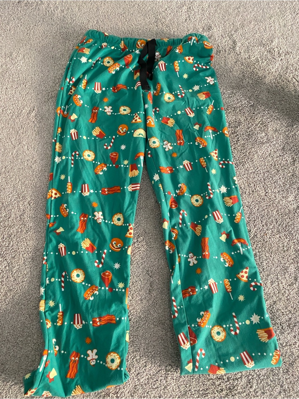 Kids Green Holiday Snack-Print Pajama Pants